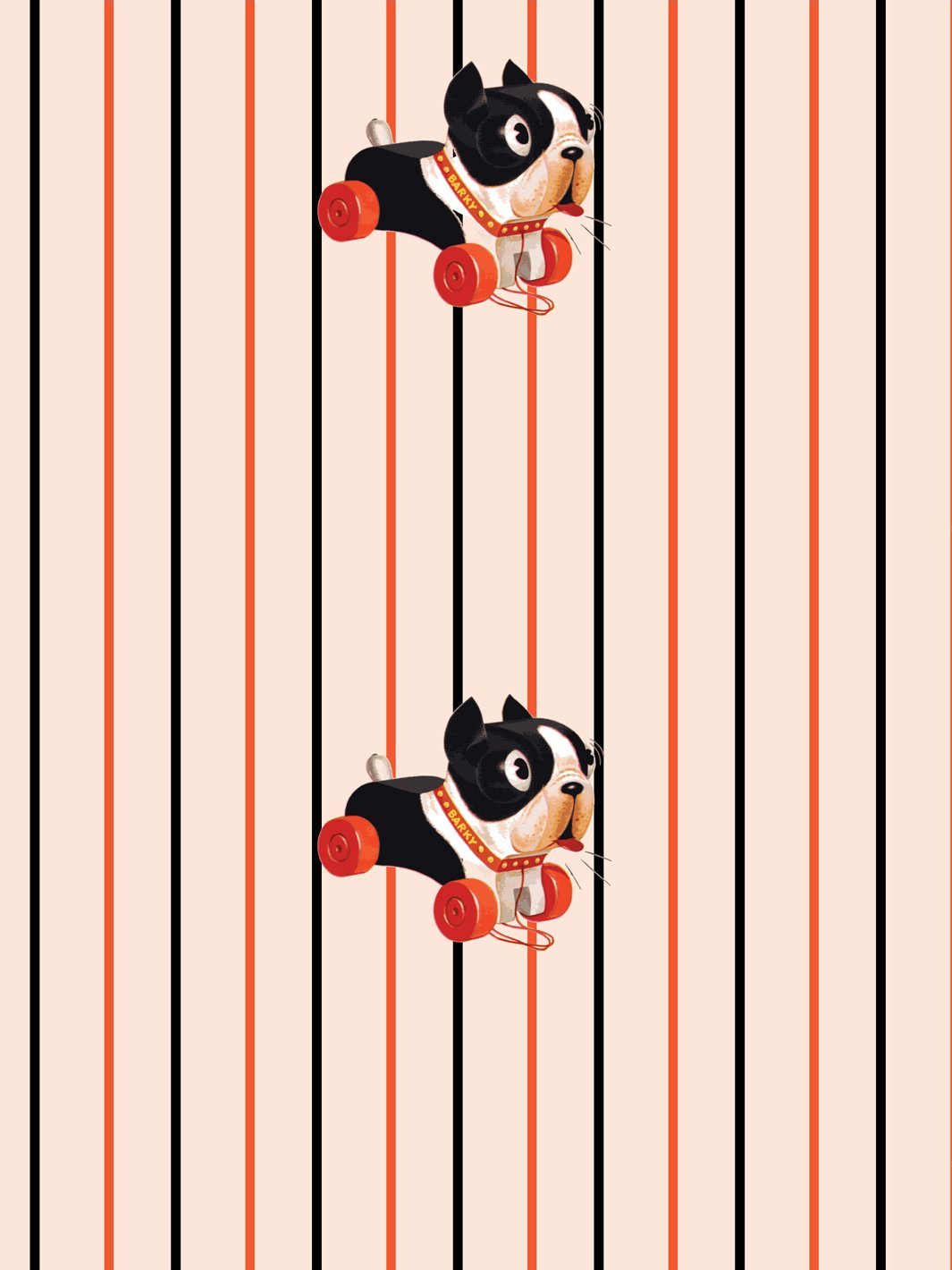 barky stripe wallpaper by fisher price peach