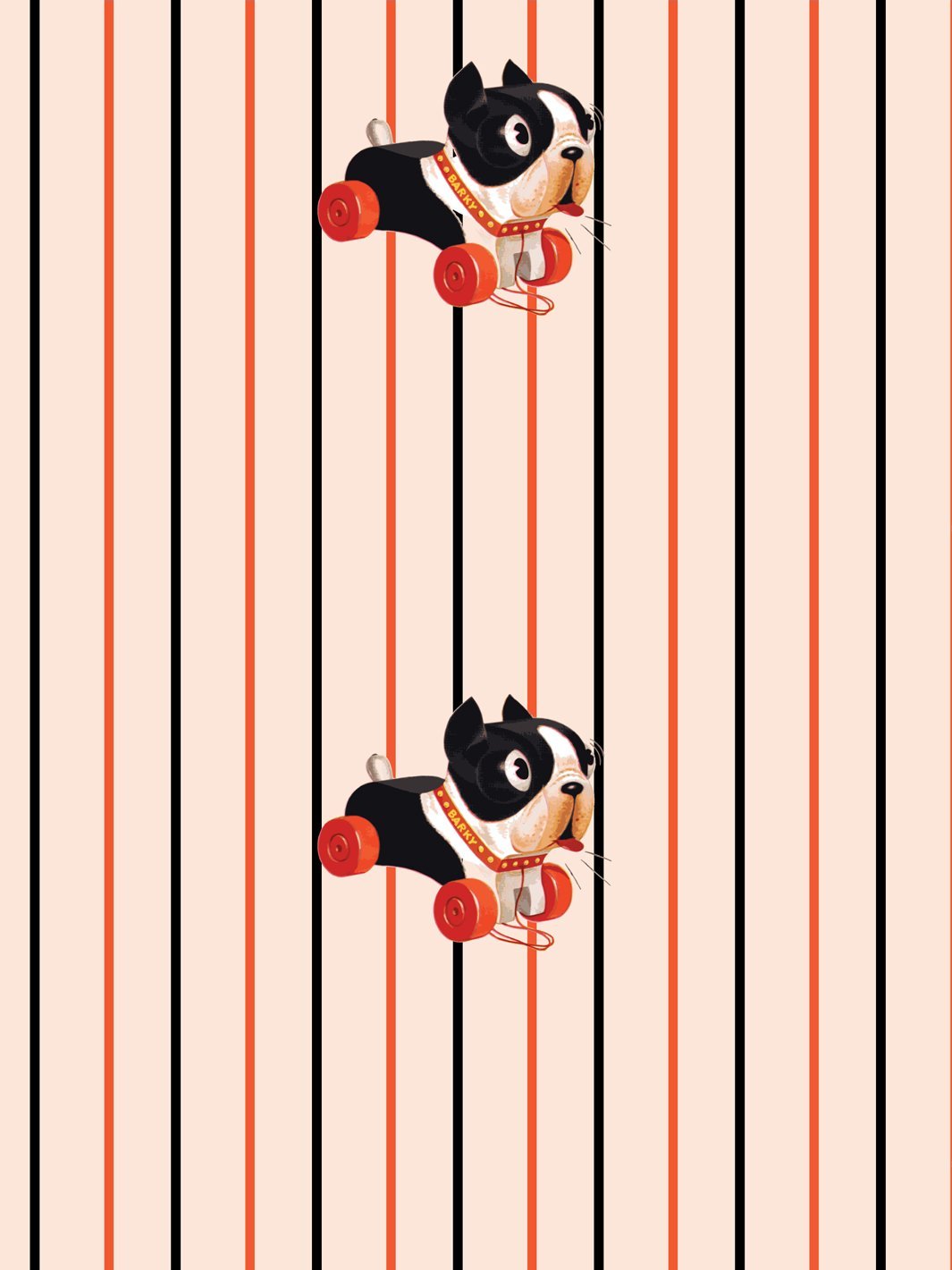 'Barky Stripe' Wallpaper by Fisher-Price™ - Peach