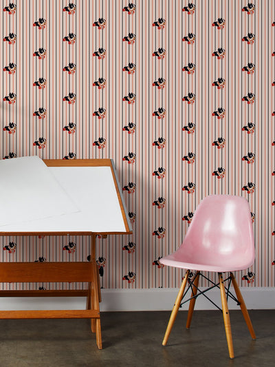 'Barky Stripe' Wallpaper by Fisher-Price™ - Peach