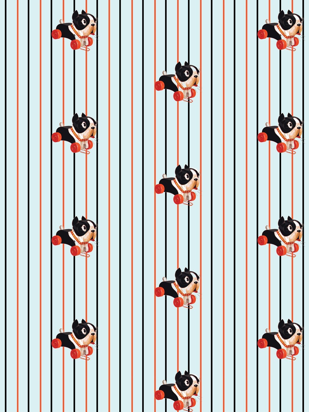 'Barky Stripe' Wallpaper by Fisher-Price™ - Sky