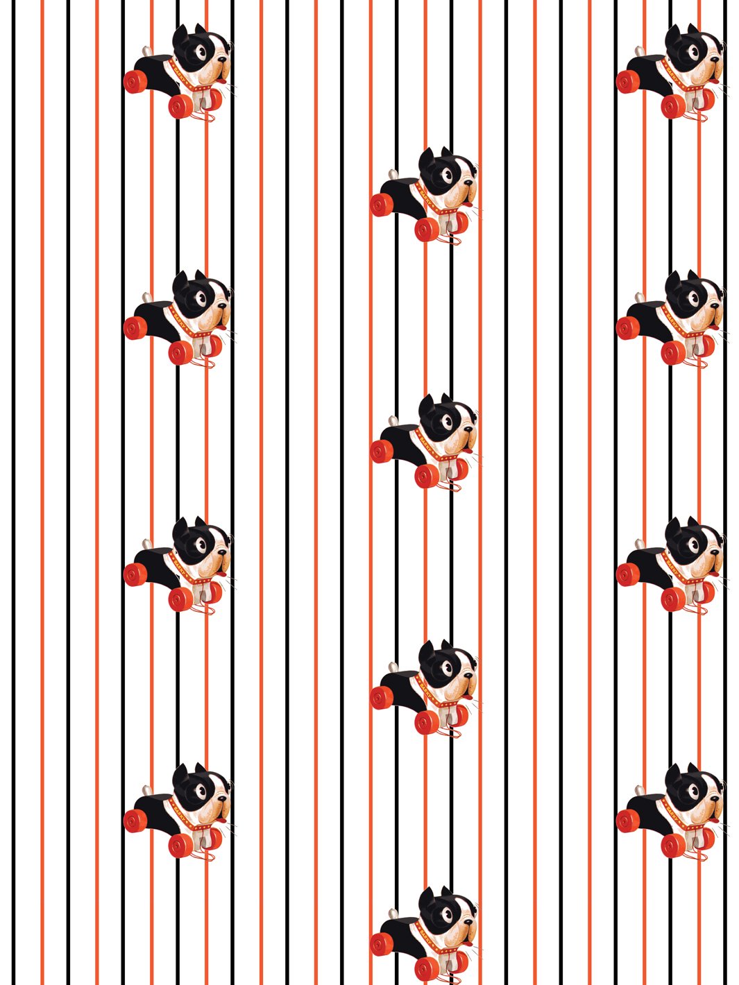 'Barky Stripe' Wallpaper by Fisher-Price™ - White