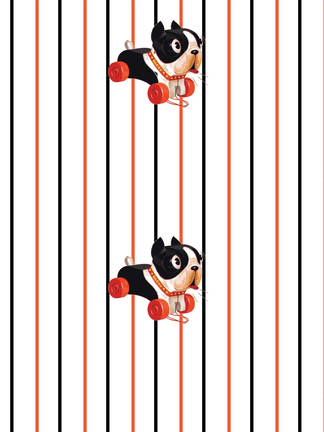 'Barky Stripe' Wallpaper by Fisher-Price™ - White