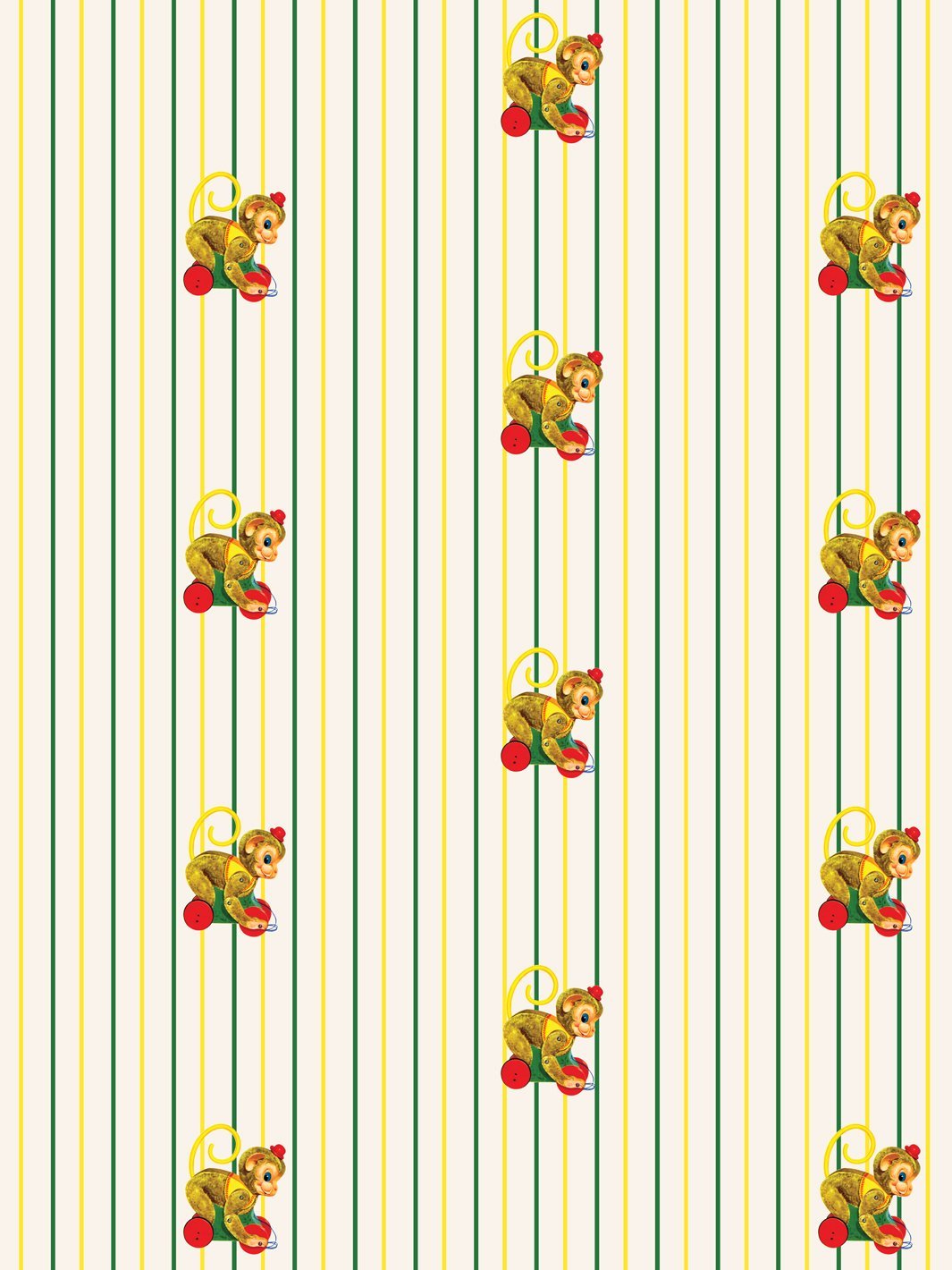 chatter monkey stripes wallpaper by fisher price off white