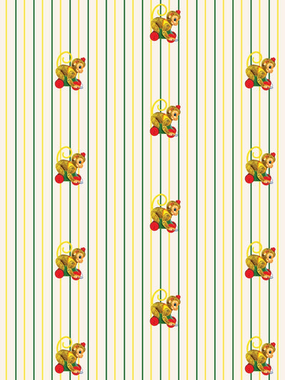 chatter monkey stripes wallpaper by fisher price off white