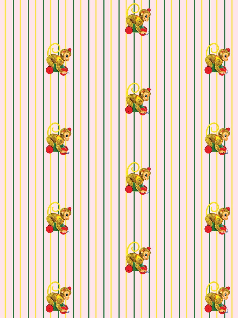 chatter-monkey-stripes-wallpaper-by-fisher-price-pink