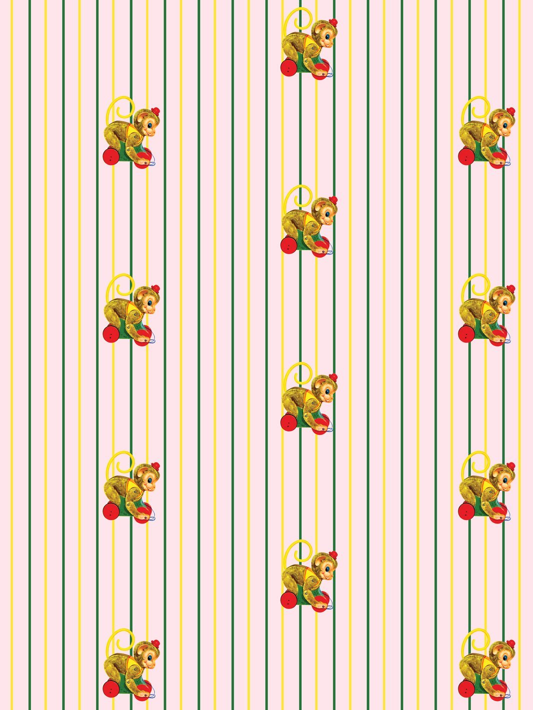 chatter-monkey-stripes-wallpaper-by-fisher-price-pink