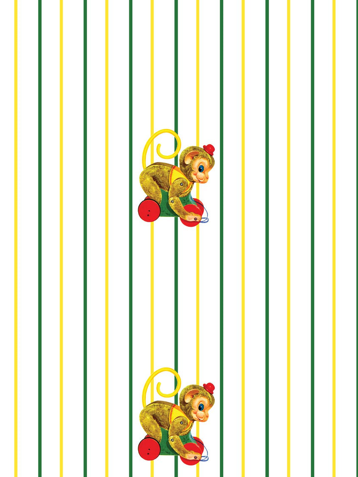 chatter-monkey-stripes-wallpaper-by-fisher-price-white