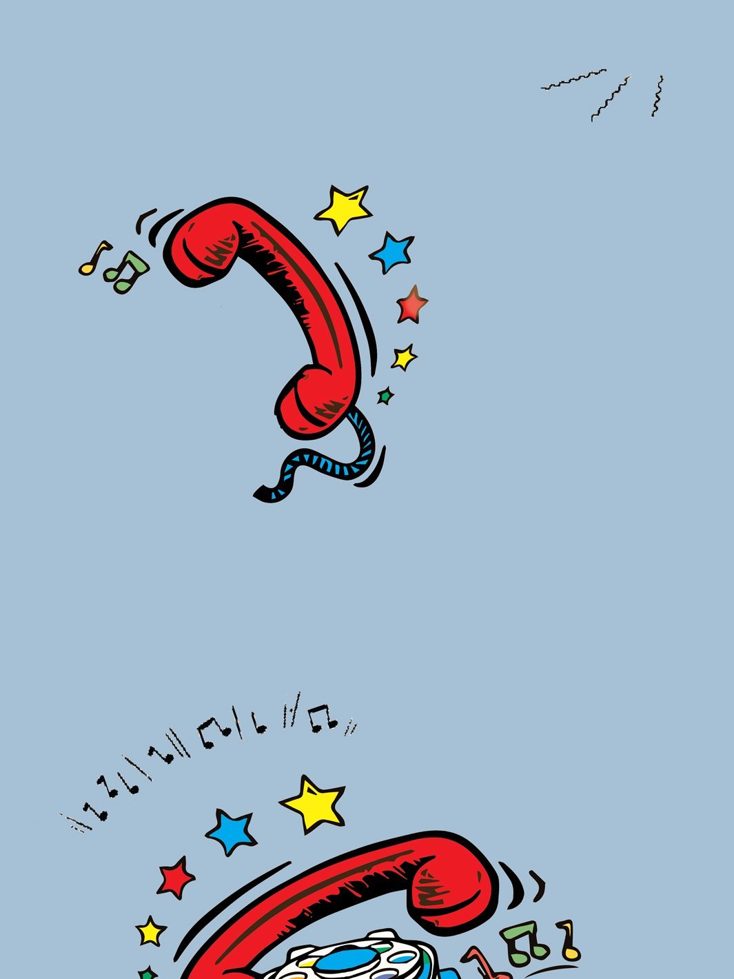 'Chatter Telephone' Wallpaper by Fisher-Price™ - Denim