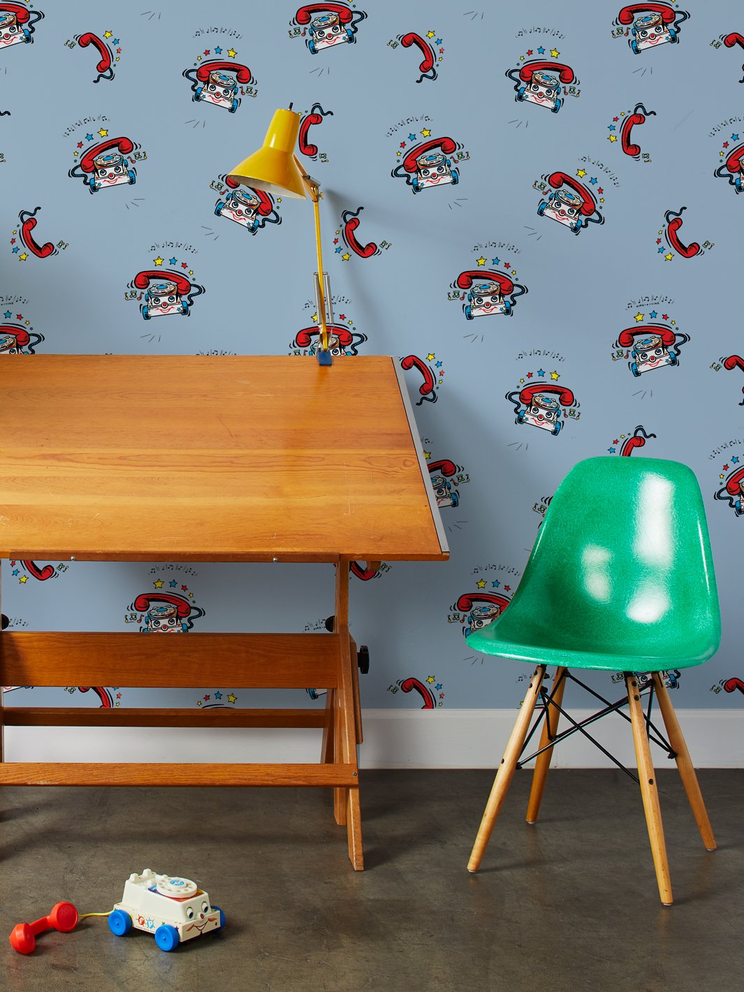 chatter-telephone-wallpaper-by-fisher-price-denim