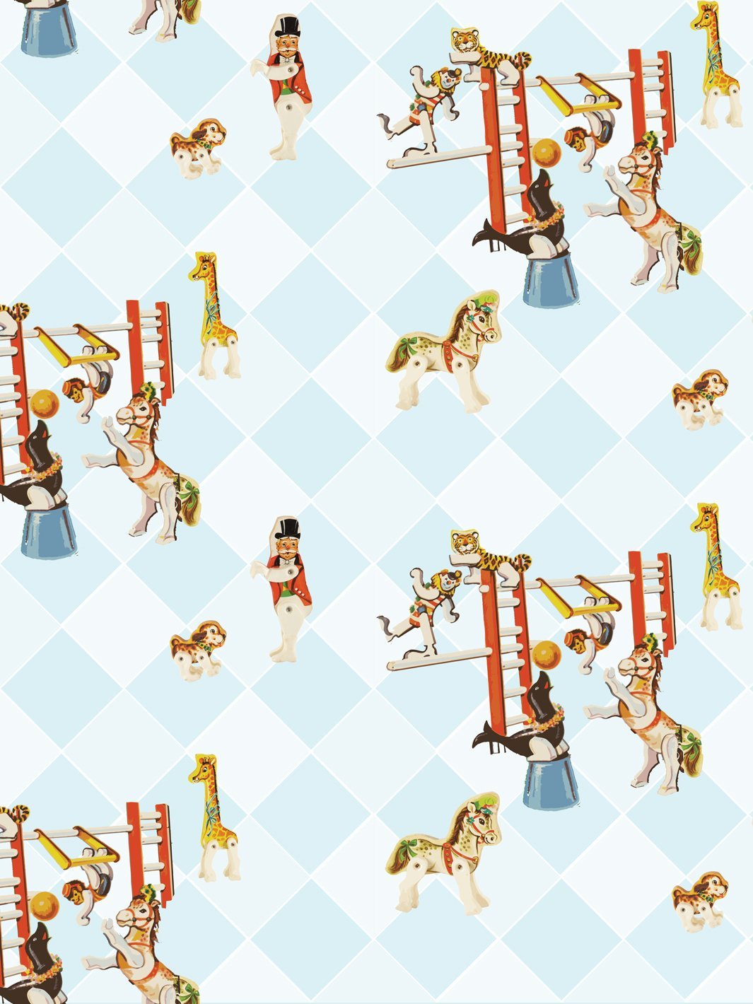 'Circus Toile' Wallpaper by Fisher-Price™ - Blue
