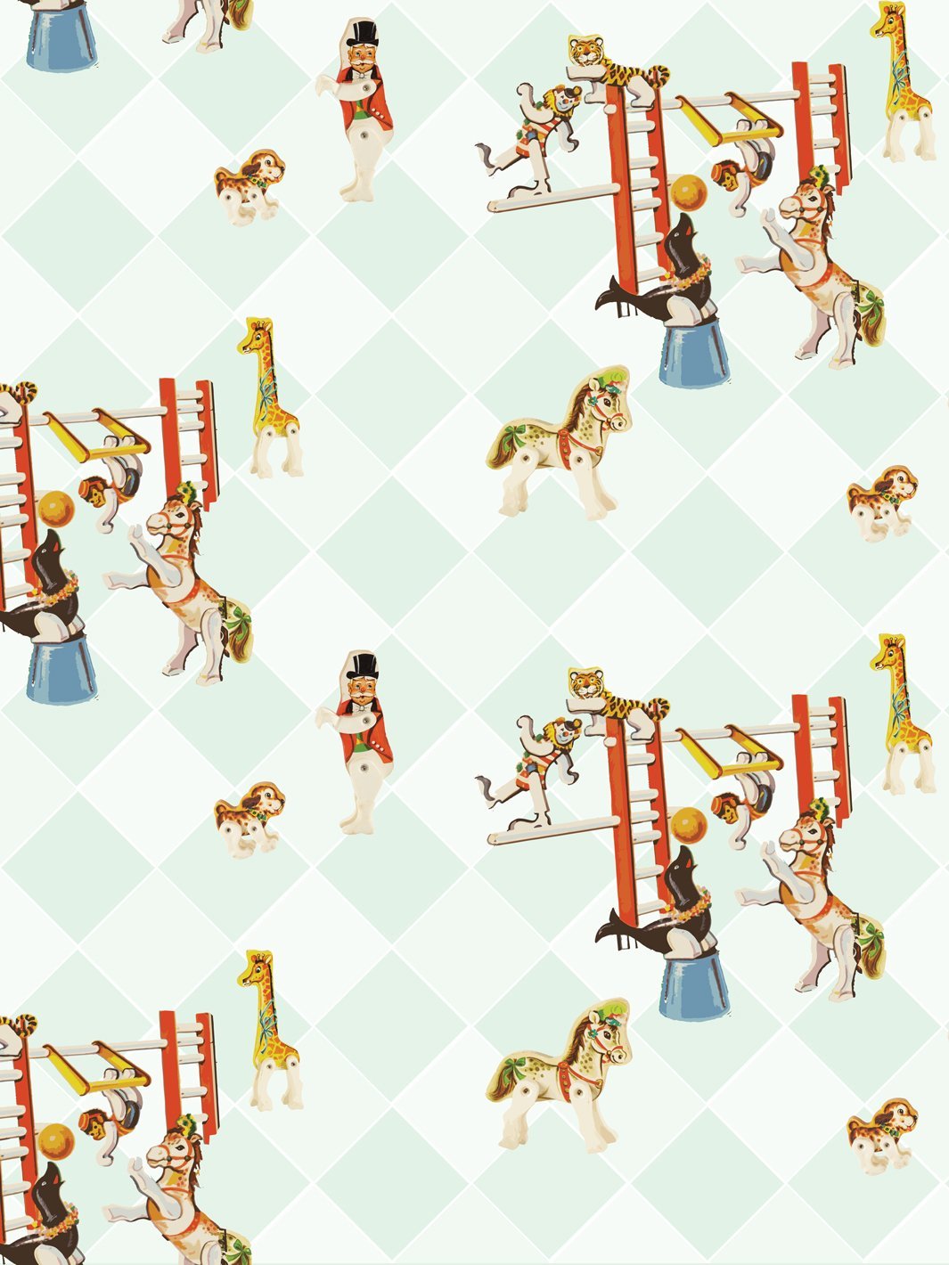 'Circus Toile' Wallpaper by Fisher-Price™ - Mint