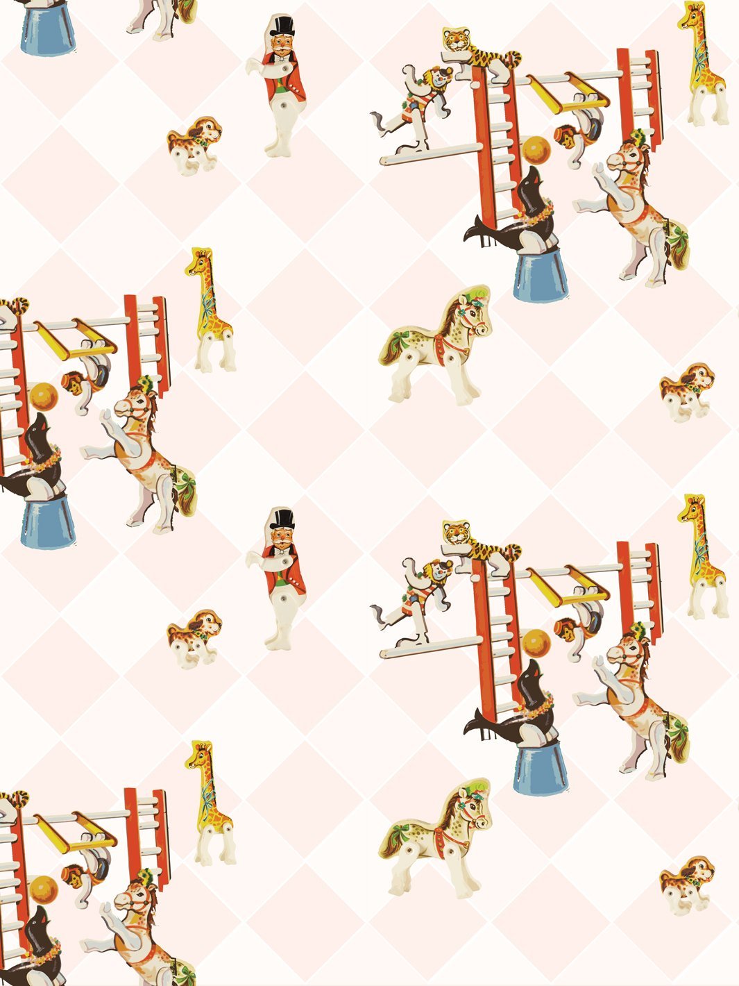 'Circus Toile' Wallpaper by Fisher-Price™ - Pink