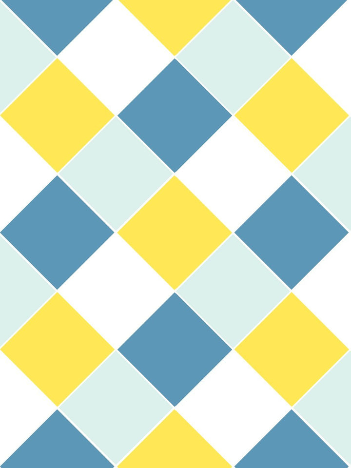 diamonds-large-wallpaper-by-fisher-price-blue-yellow