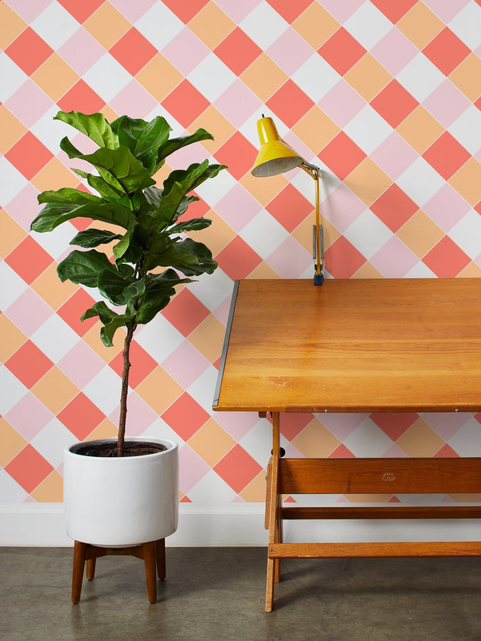 'Diamonds Large' Wallpaper by Fisher-Price™ - Peach