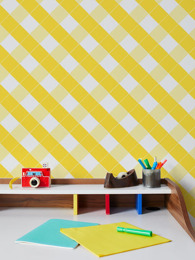 diamonds wallpaper by fisher price yellow