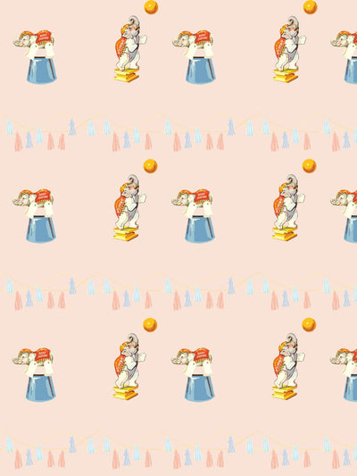 'Elephant Circus' Wallpaper by Fisher-Price™ - Peach
