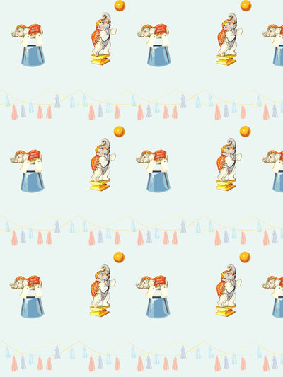 'Elephant Circus' Wallpaper by Fisher-Price™ - Robins Egg