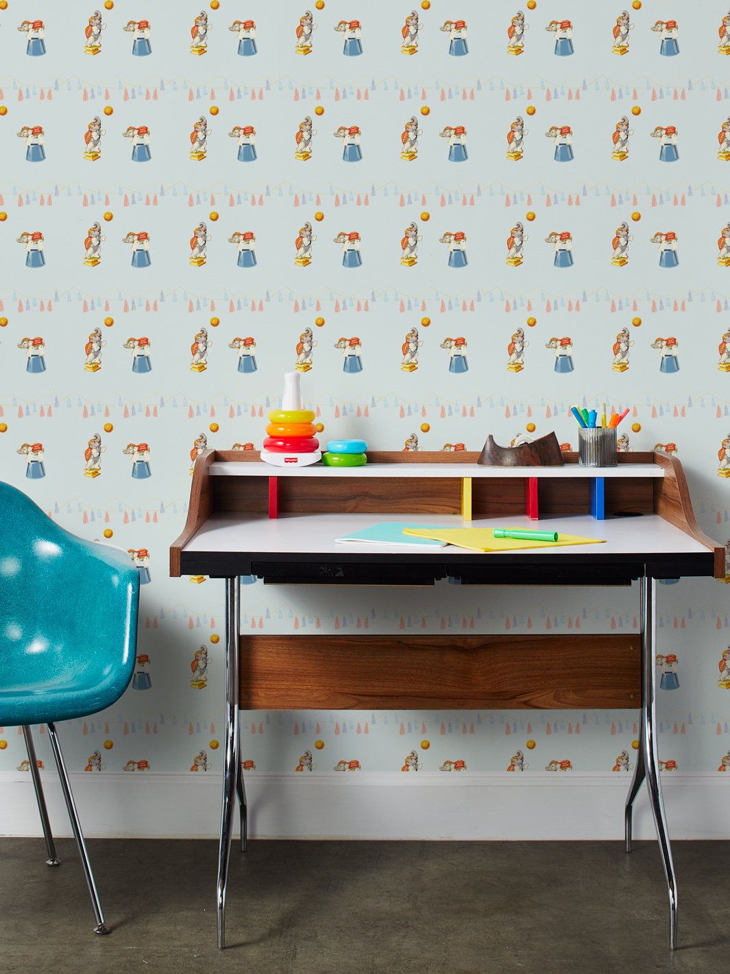 Elephant Circus Wallpaper by Fisher Price Robins Egg