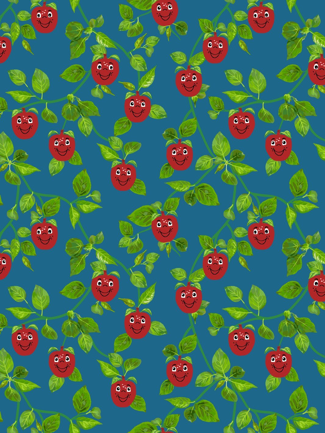 happy-apple-branches-wallpaper-by-fisher-price-cadet-blue