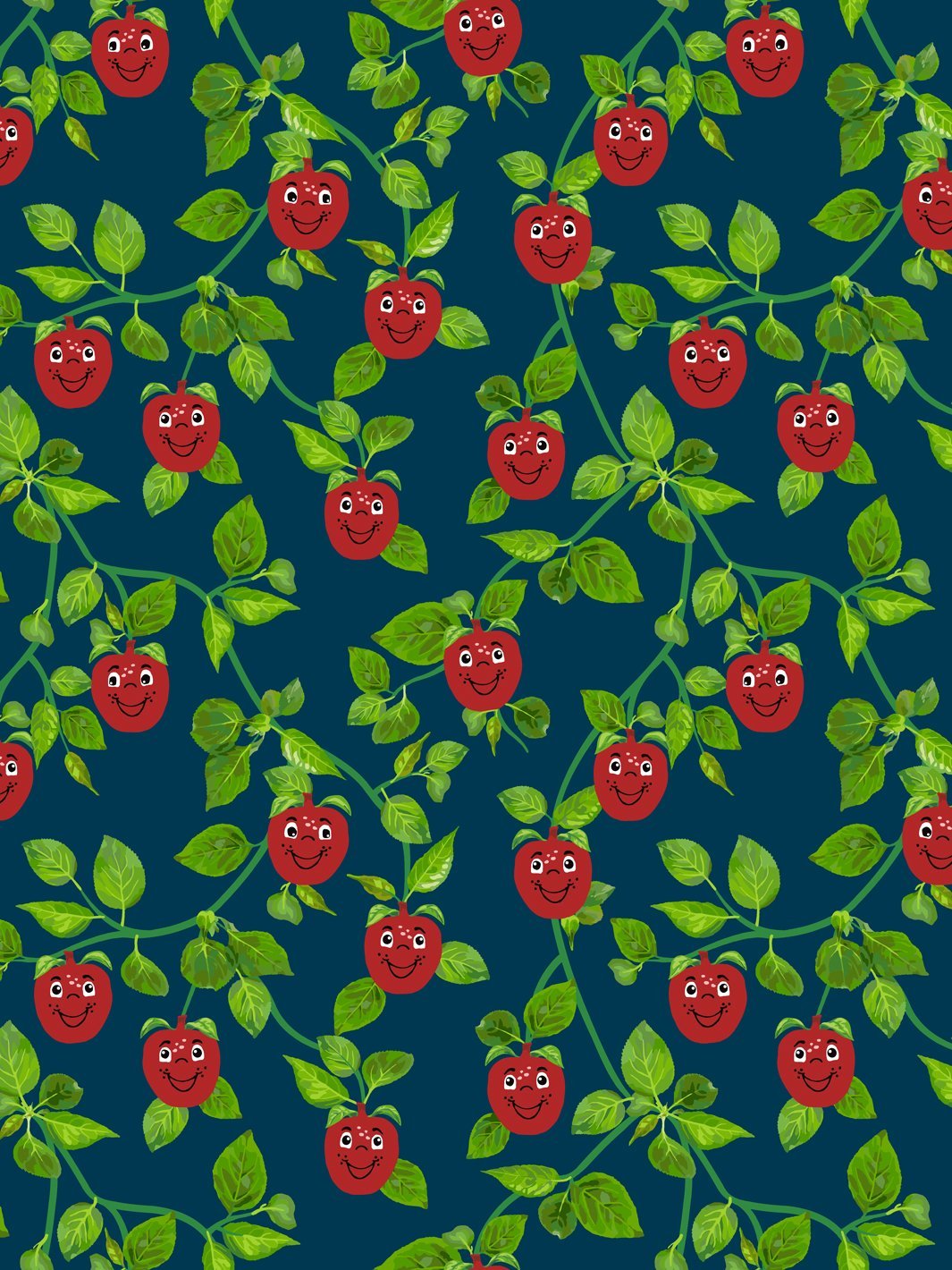 happy-apple-branches-wallpaper-by-fisher-price-navy