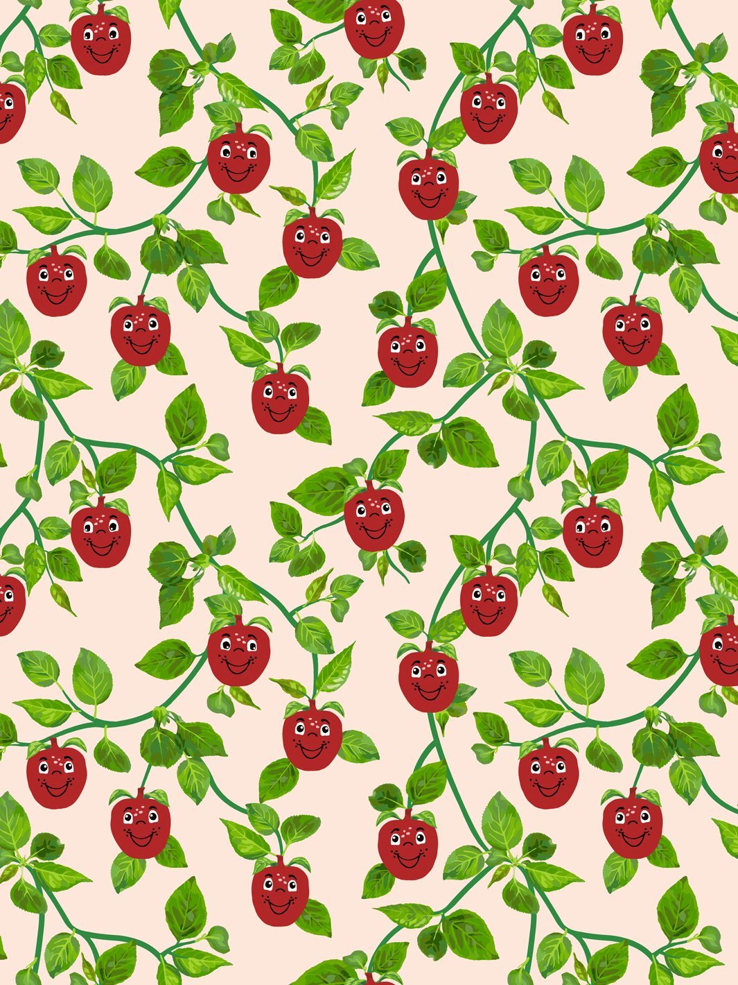 happy-apple-branches-wallpaper-by-fisher-price-peach