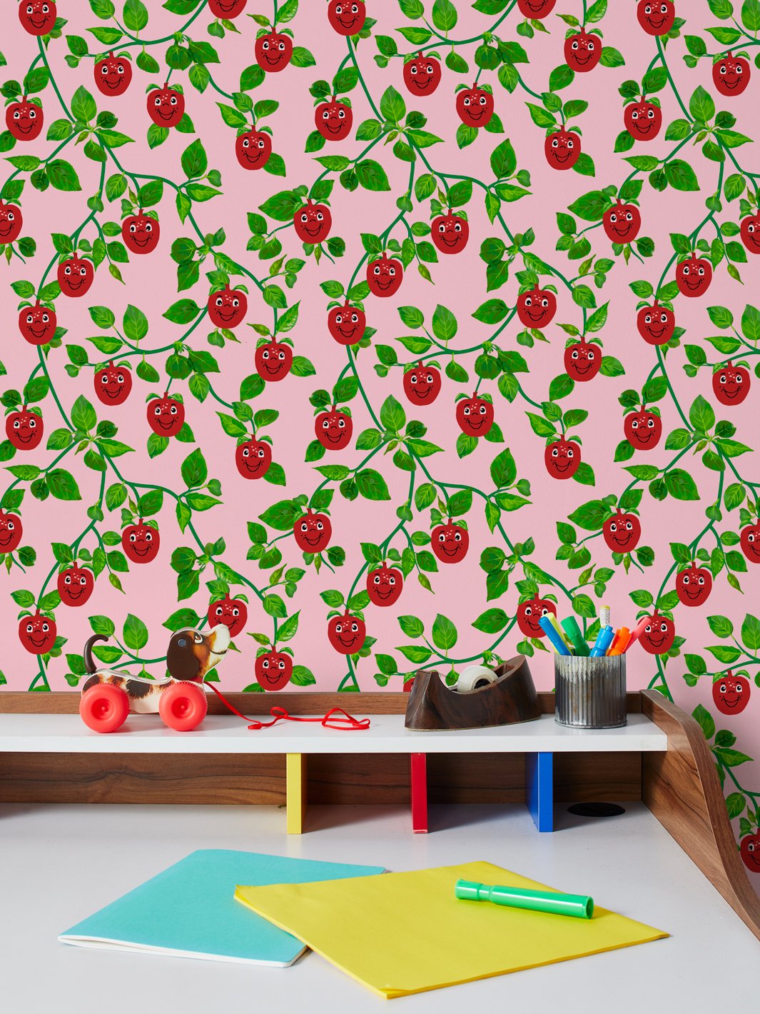'Happy Apple™ Branches' Wallpaper by Fisher-Price™ - Pink