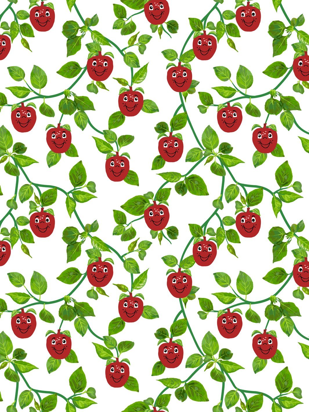 'Happy Apple™ Branches' Wallpaper by Fisher-Price™ - White