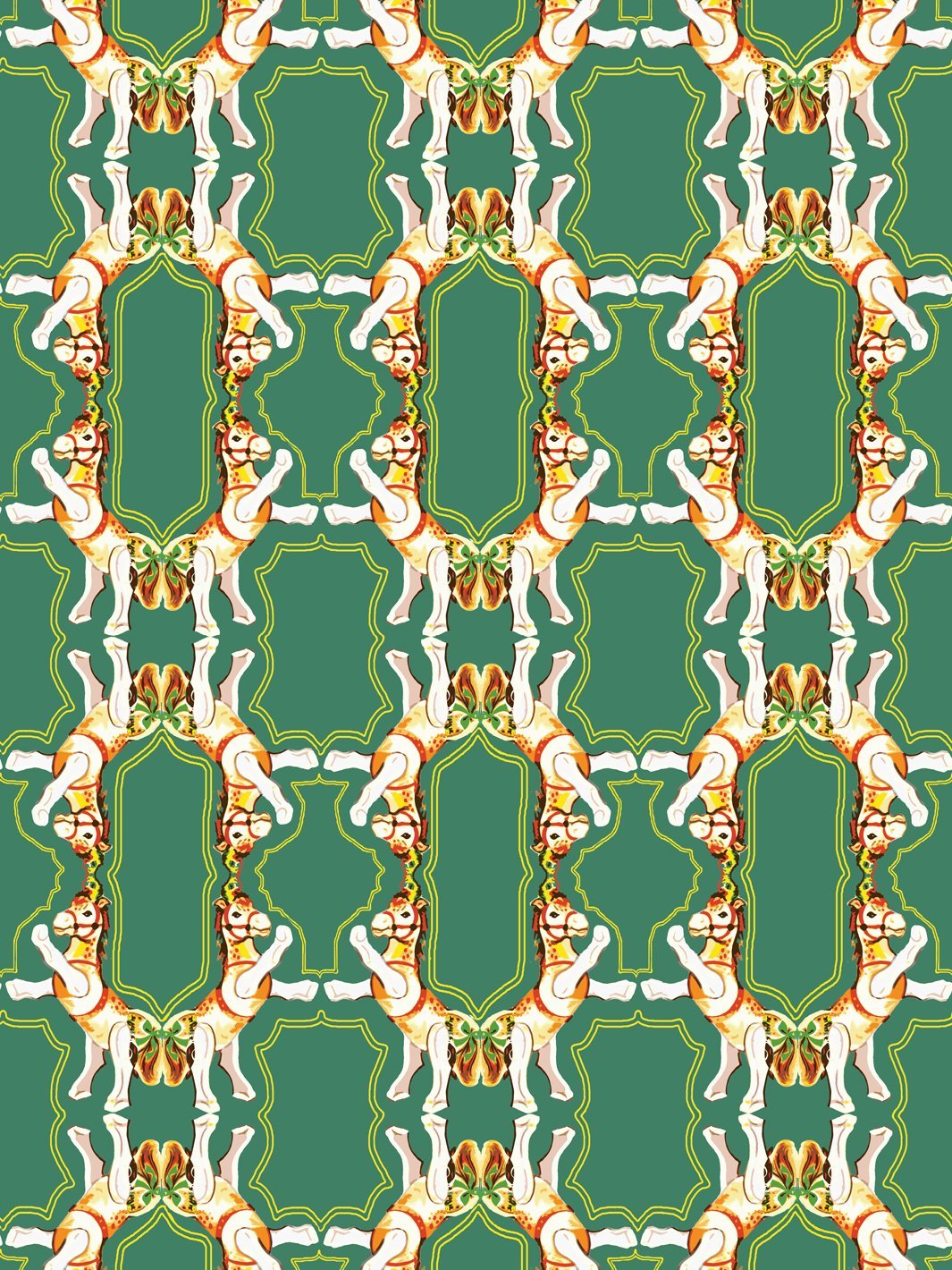 horse-arc-wallpaper-by-fisher-price-green