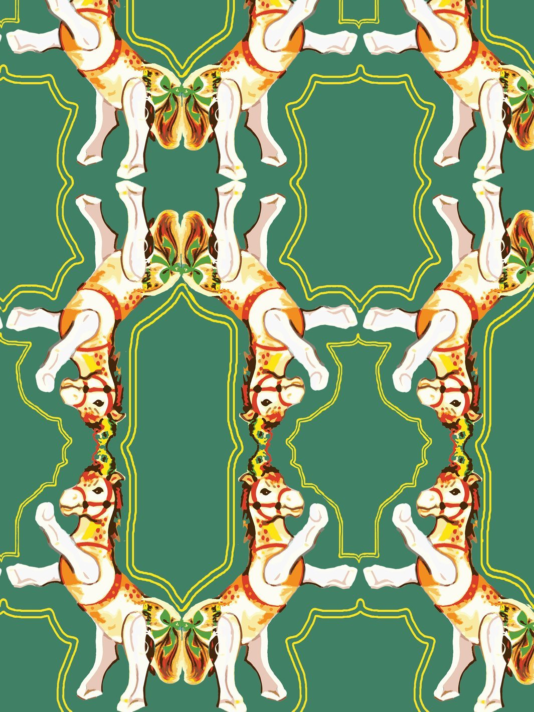 horse-arc-wallpaper-by-fisher-price-green