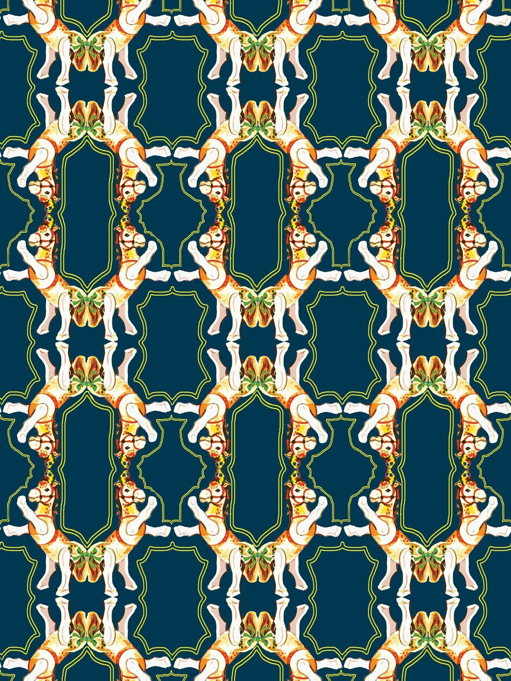 horse-arc-wallpaper-by-fisher-price-navy