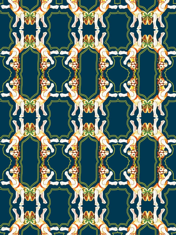 horse-arc-wallpaper-by-fisher-price-navy