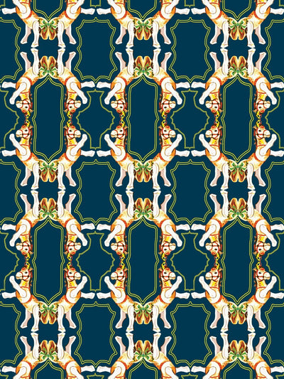 'Horse Arc' Wallpaper by Fisher-Price™ - Navy