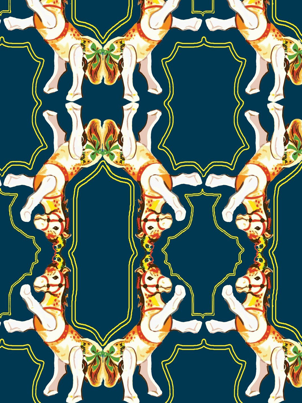 horse-arc-wallpaper-by-fisher-price-navy