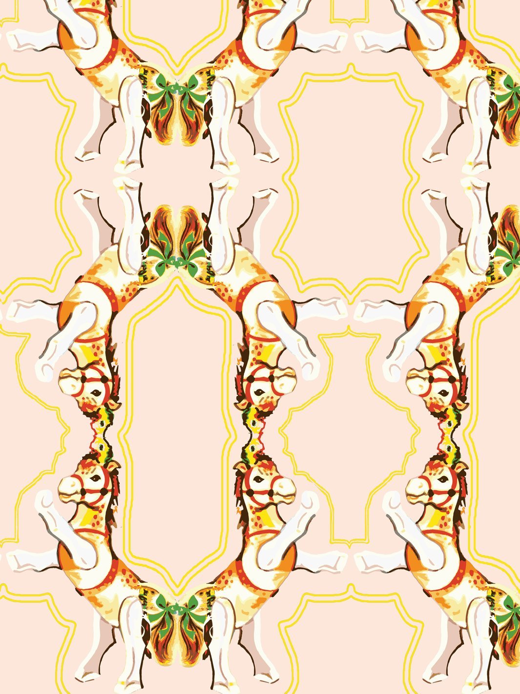 horse-arc-wallpaper-by-fisher-price-peach