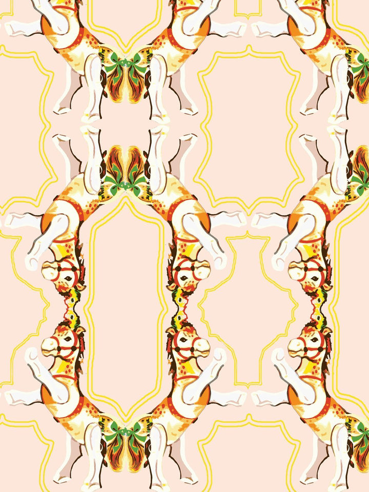 horse-arc-wallpaper-by-fisher-price-peach