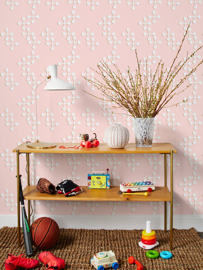 jacks large two color wallpaper by fisher price peach