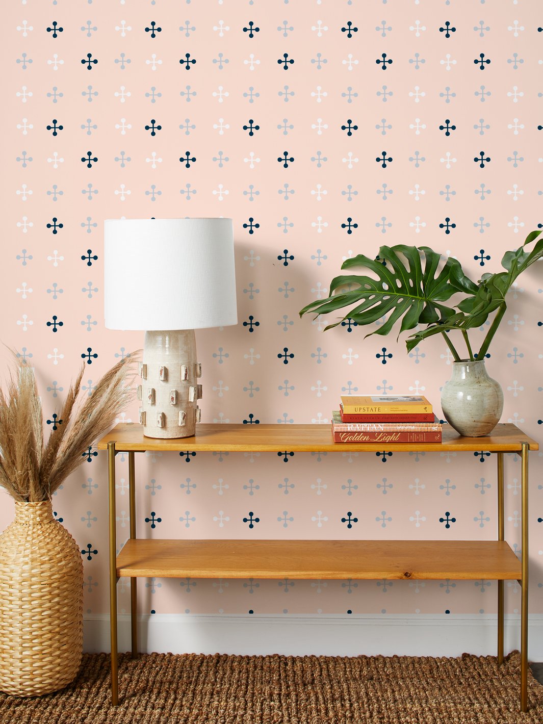 jacks-wallpaper-by-fisher-price-peach-white-navy