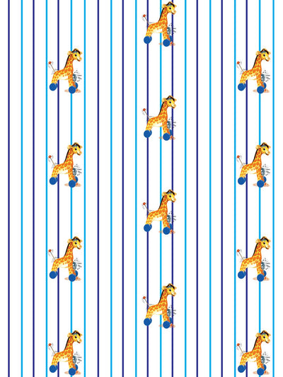 'Jingle Giraffe Stripe' Wallpaper by Fisher-Price™ - White