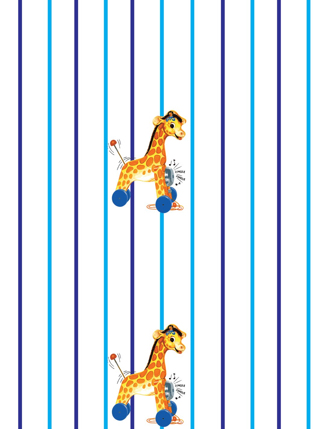 'Jingle Giraffe Stripe' Wallpaper by Fisher-Price™ - White