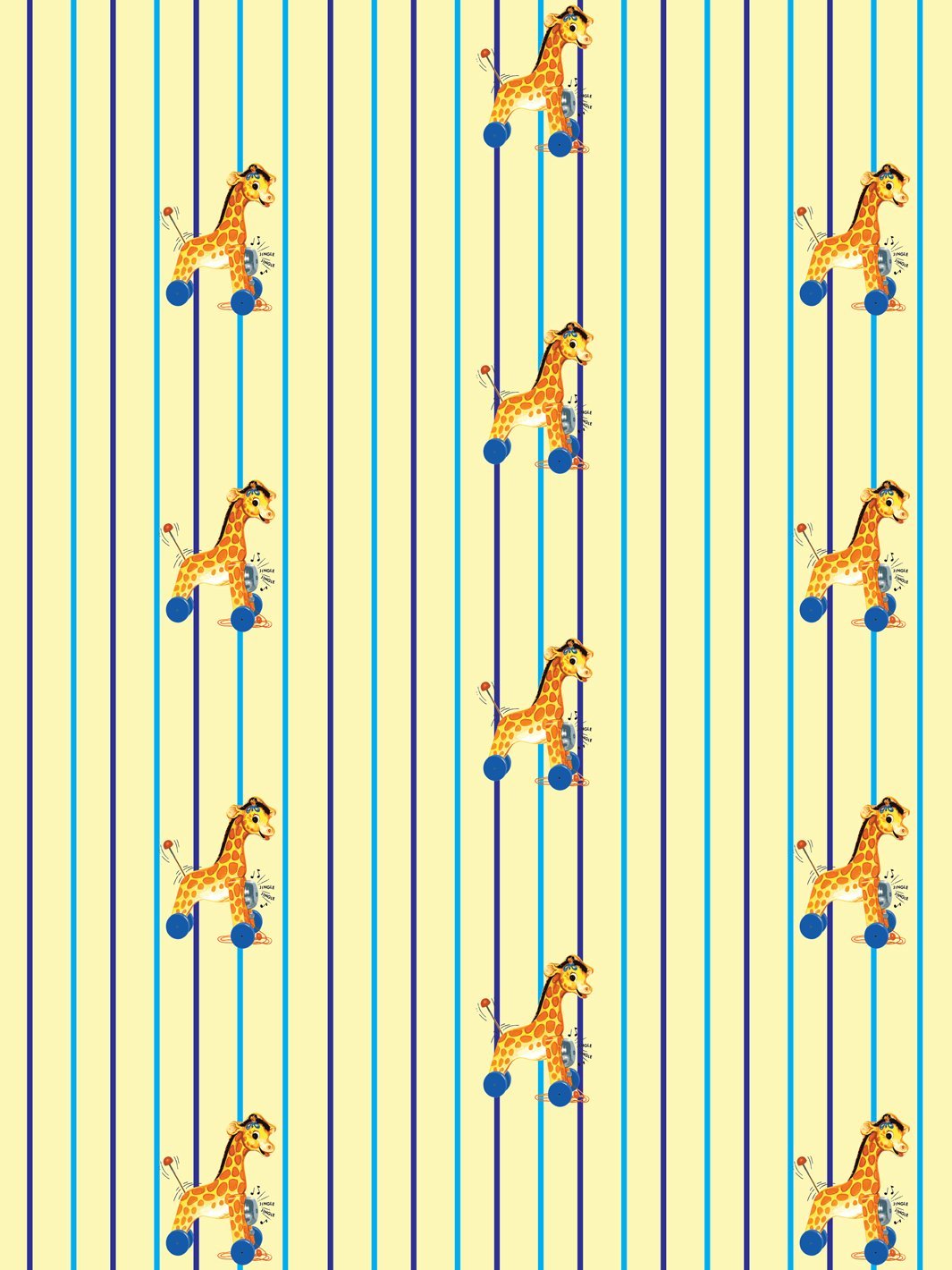 'Jingle Giraffe Stripe' Wallpaper by Fisher-Price™ - Yellow