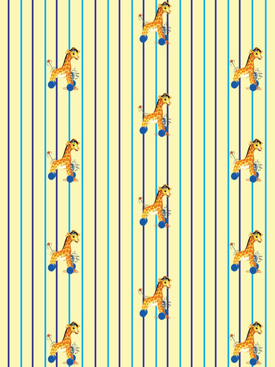 jingle giraffe stripe wallpaper by fisher price yellow