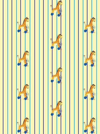 'Jingle Giraffe Stripe' Wallpaper by Fisher-Price™ - Yellow