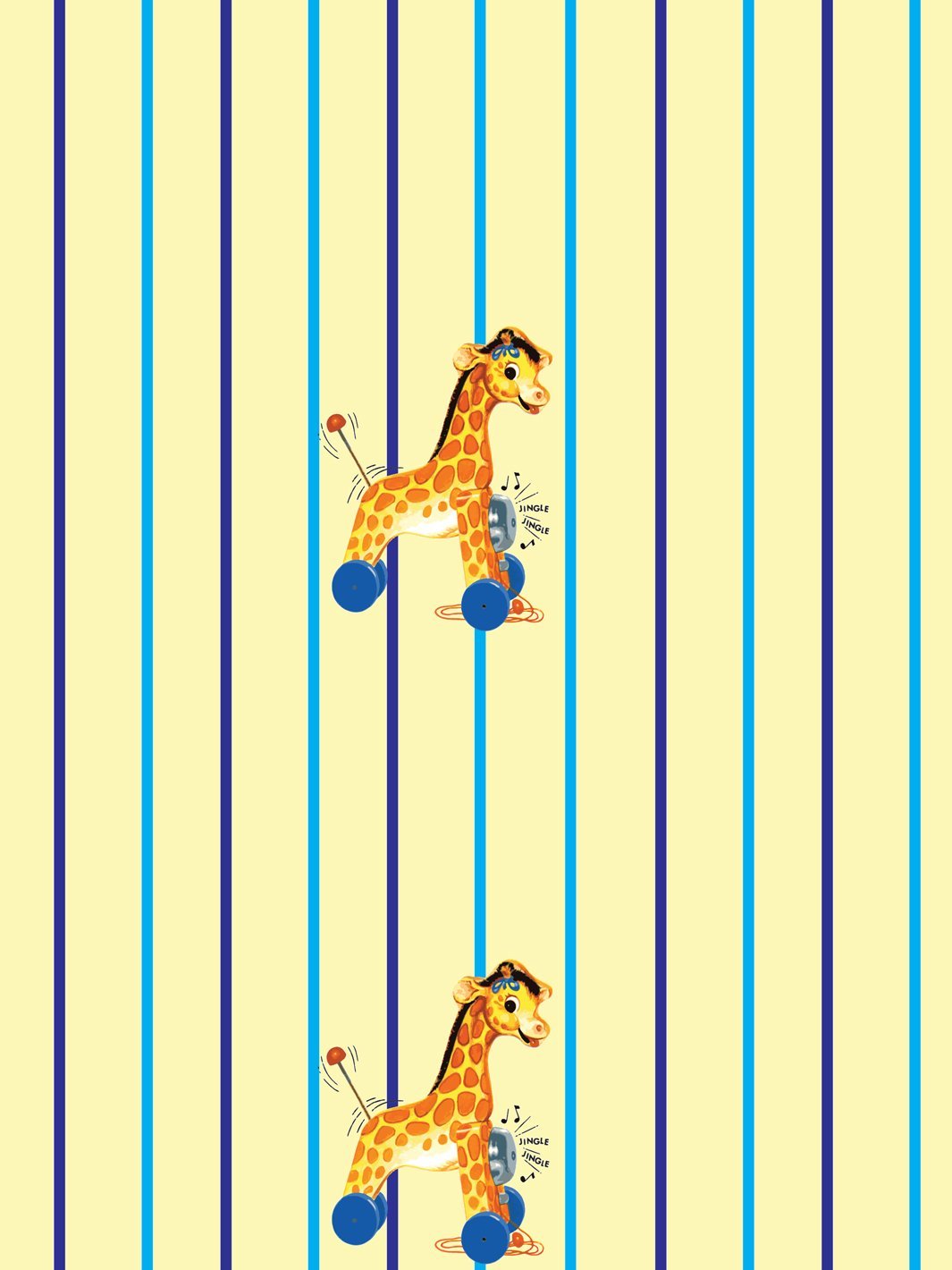 jingle giraffe stripe wallpaper by fisher price yellow