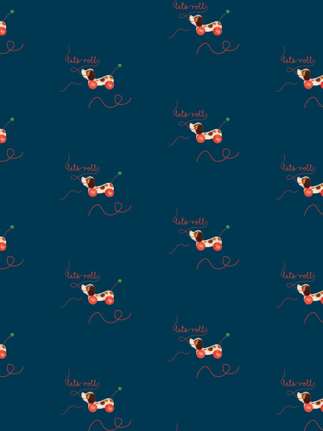 'Lets Roll' Wallpaper by Fisher-Price™ - Navy