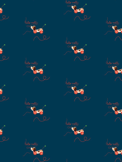 'Lets Roll' Wallpaper by Fisher-Price™ - Navy