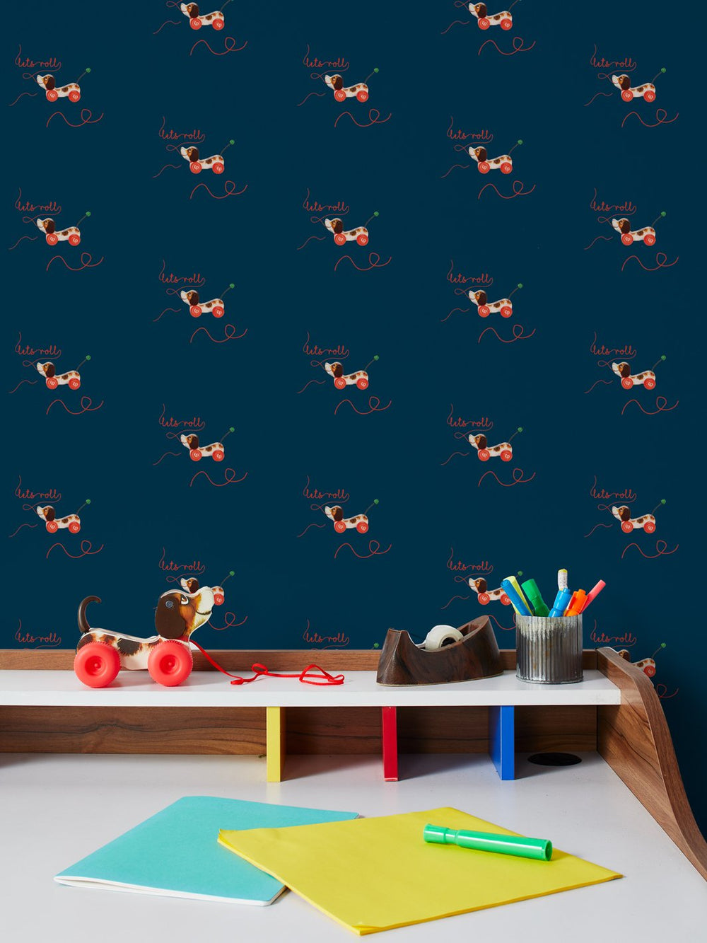 lets-roll-wallpaper-by-fisher-price-navy