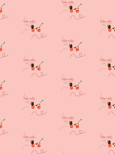 'Lets Roll' Wallpaper by Fisher-Price™ - Pink