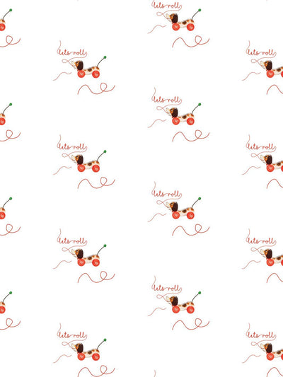 lets roll wallpaper by fisher price white