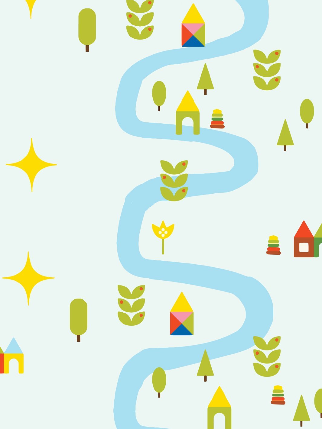 'Rivers & Roads' Wallpaper by Fisher-Price™ - Ice