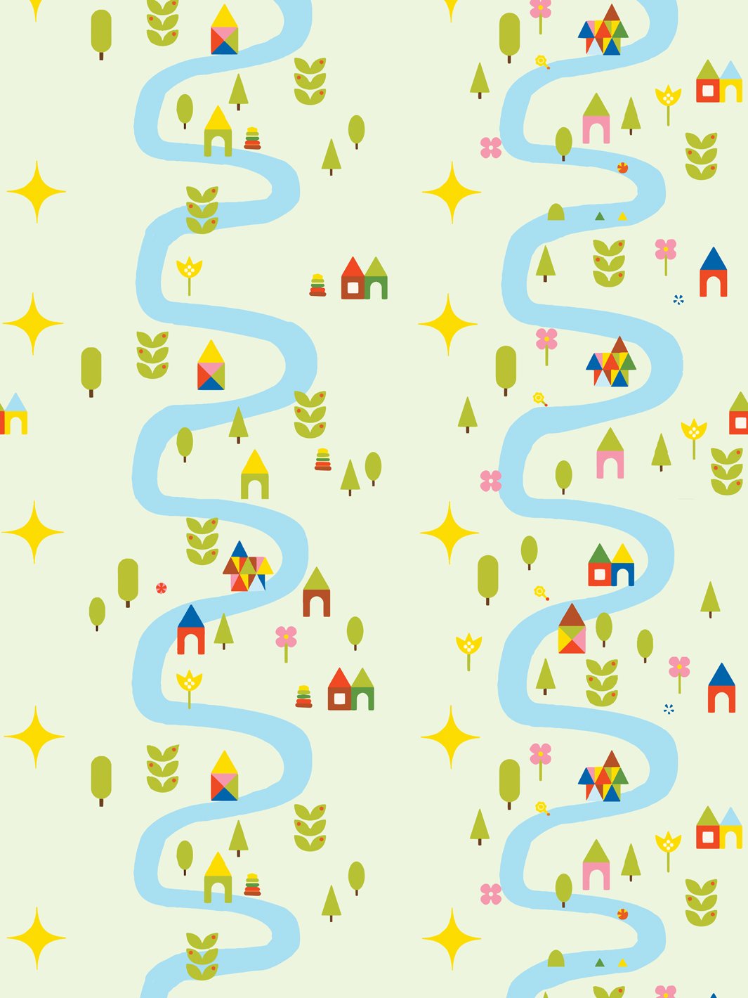rivers roads wallpaper by fisher price mint